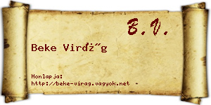 Beke Virág névjegykártya